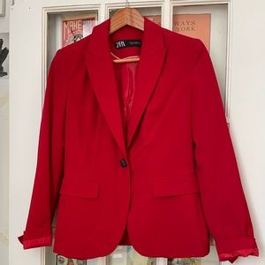 Red Zara Blazer Size 4 - Never Worn